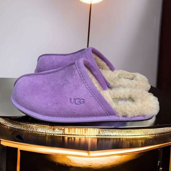 UGG Shoes - UGG Pearle Suede Sheepskin Slippers 1115139 Purple Shearling Slide Slippers NWT